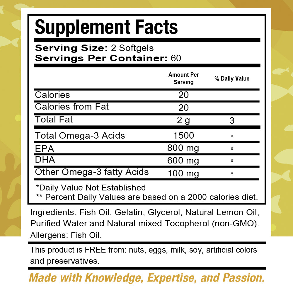 HealthDose Premium Omega 3 Fish Oil x 120 Softgels + Vitamin D3-K2. 180 Liquid Softgels