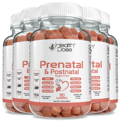 Prenatal & Postnatal Vitamins. 90 Count Gummies.