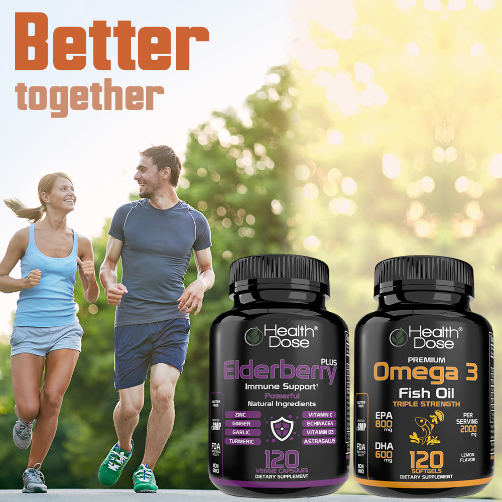 HealthDose Elderberry Plus With Vitamin C, Turmeric, Zinc & More 120 Capsules