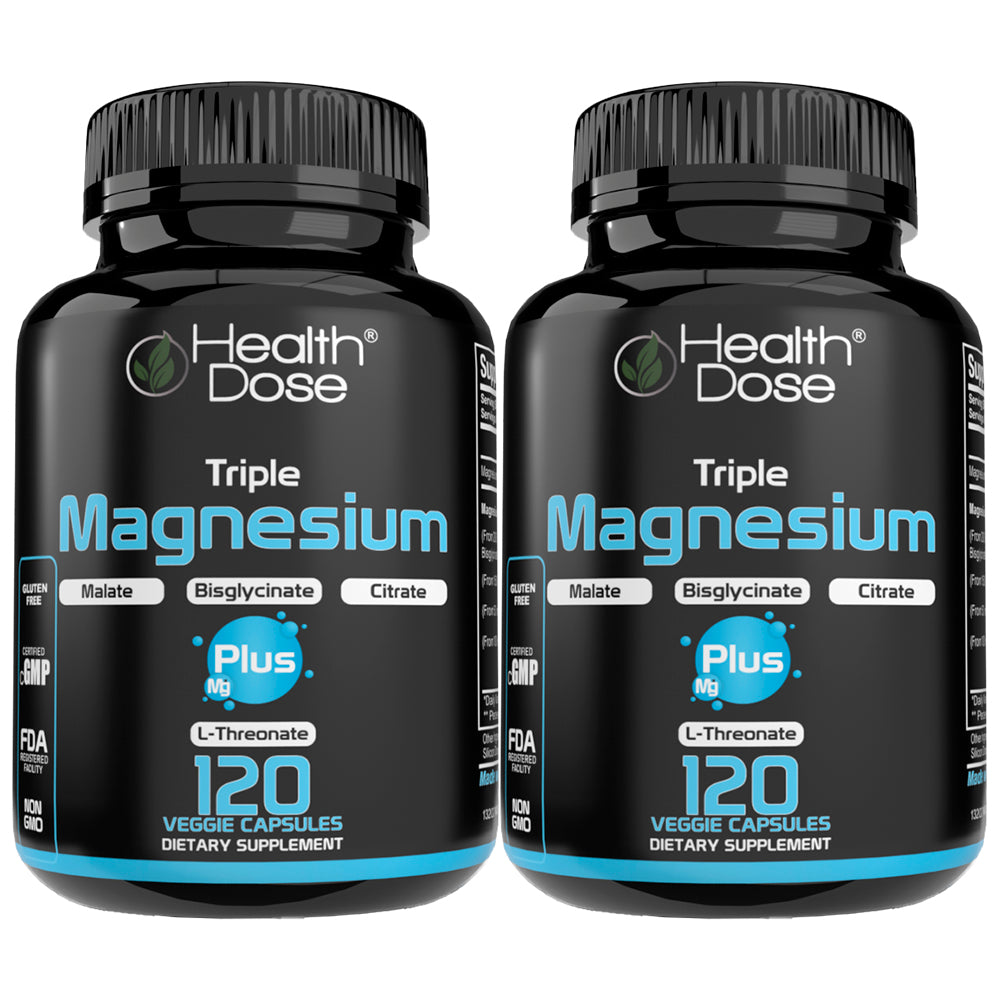 HealthDose Triple Magnesium + L-threonate.120 Capsules