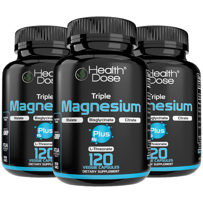 HealthDose Triple Magnesium + L-threonate.120 Capsules