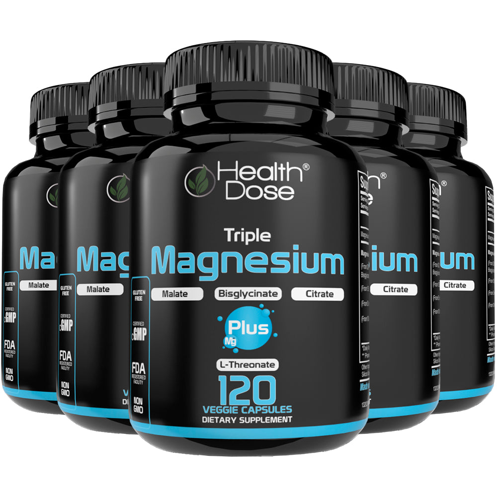 HealthDose Triple Magnesium + L-threonate.120 Capsules