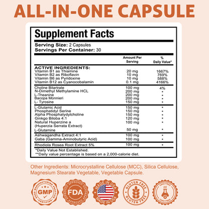 Brain Dose Premium Nootropics. 60-Count