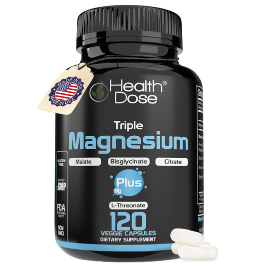 HealthDose Triple Magnesium + L-threonate.120 Capsules