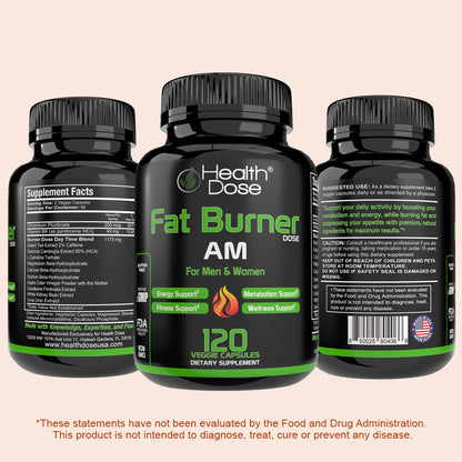 HealthDose Fat Burner - AM Daytime. 120 Softgels